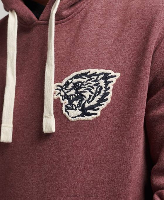 Superdry hanorac pentru colegiu în stil script vintage îmbrăcăminte roșu bărbați JX0Z5167