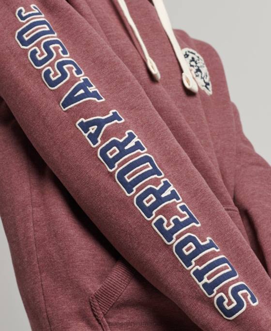 Superdry hanorac pentru colegiu în stil script vintage îmbrăcăminte roșu bărbați JX0Z5167