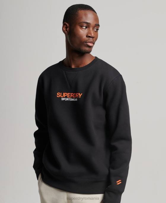 Superdry hanorac pentru echipaj code sportswear îmbrăcăminte negru bărbați JX0Z630