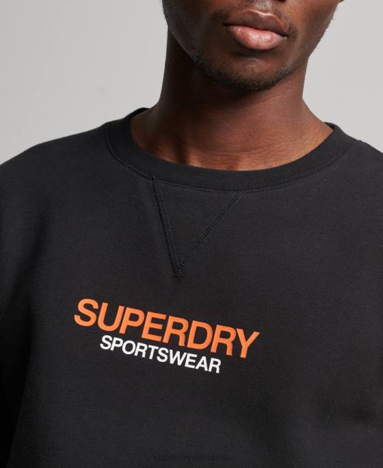 Superdry hanorac pentru echipaj code sportswear îmbrăcăminte negru bărbați JX0Z630