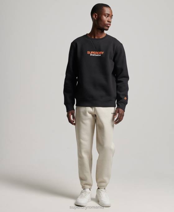 Superdry hanorac pentru echipaj code sportswear îmbrăcăminte negru bărbați JX0Z630