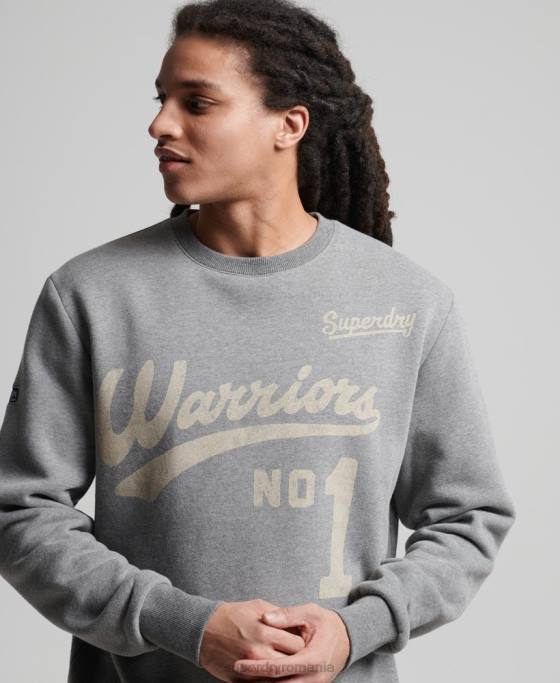 Superdry hanorac pentru echipaj colegial îmbrăcăminte gri inchis bărbați JX0Z782