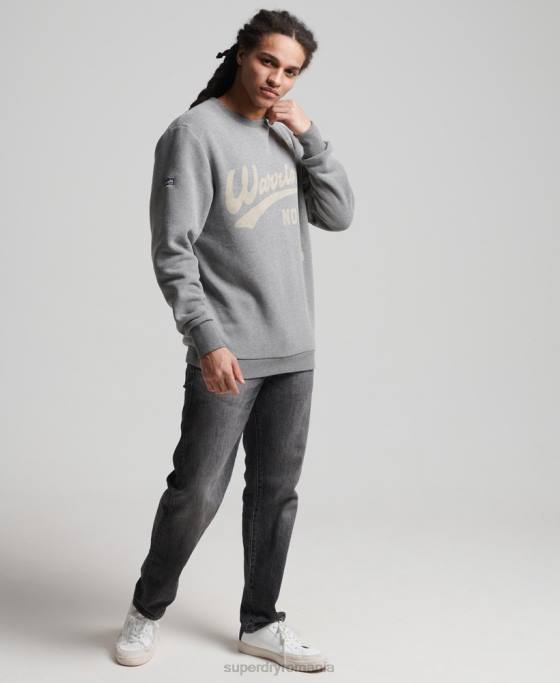 Superdry hanorac pentru echipaj colegial îmbrăcăminte gri inchis bărbați JX0Z782