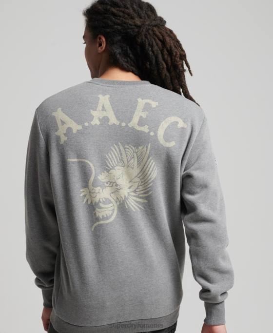 Superdry hanorac pentru echipaj colegial îmbrăcăminte gri inchis bărbați JX0Z782