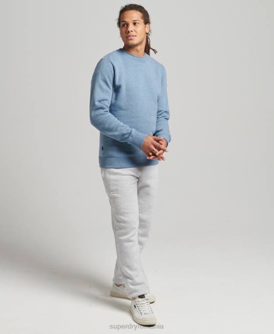 Superdry hanorac pentru echipaj cu logo esențial din bumbac organic îmbrăcăminte albastru deschis bărbați JX0Z603