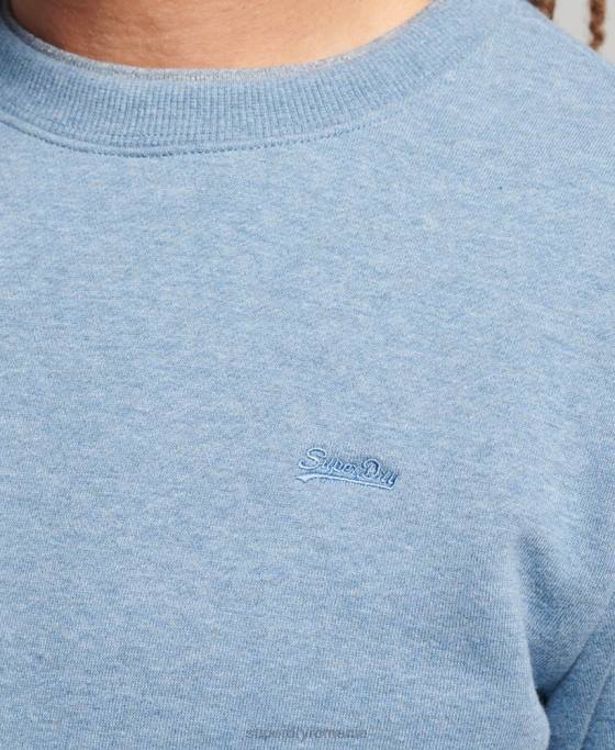 Superdry hanorac pentru echipaj cu logo esențial din bumbac organic îmbrăcăminte albastru deschis bărbați JX0Z603