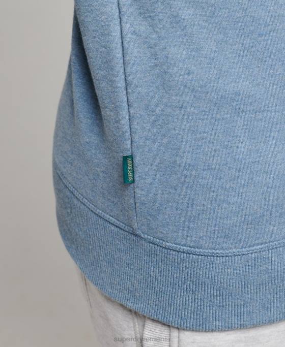 Superdry hanorac pentru echipaj cu logo esențial din bumbac organic îmbrăcăminte albastru deschis bărbați JX0Z603