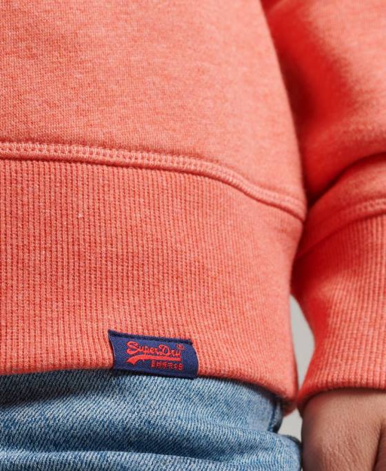 Superdry hanorac pentru echipaj cu logo esențial din bumbac organic îmbrăcăminte coral femei JX0Z5866