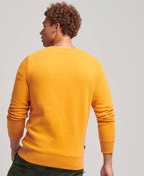 Superdry hanorac pentru echipaj cu logo esențial din bumbac organic îmbrăcăminte galben bărbați JX0Z705