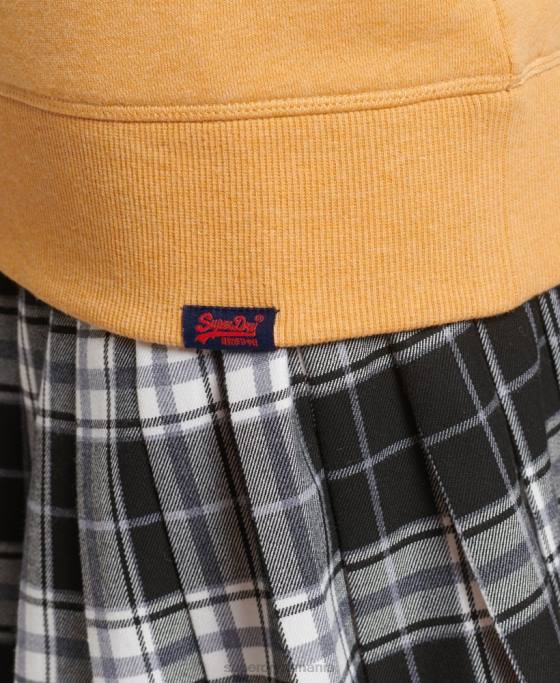 Superdry hanorac pentru echipaj cu logo esențial din bumbac organic îmbrăcăminte galben femei JX0Z5865