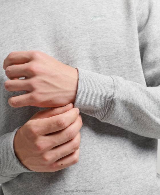 Superdry hanorac pentru echipaj cu logo esențial din bumbac organic îmbrăcăminte gri bărbați JX0Z554