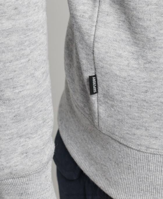 Superdry hanorac pentru echipaj cu logo esențial din bumbac organic îmbrăcăminte gri bărbați JX0Z554