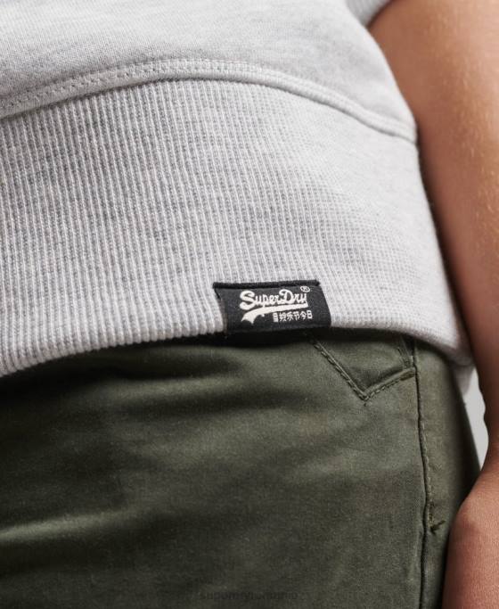 Superdry hanorac pentru echipaj cu logo esențial din bumbac organic îmbrăcăminte gri deschis femei JX0Z3402