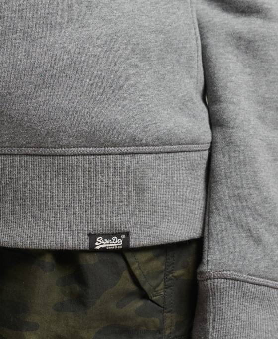 Superdry hanorac pentru echipaj cu logo esențial din bumbac organic îmbrăcăminte gri femei JX0Z6113