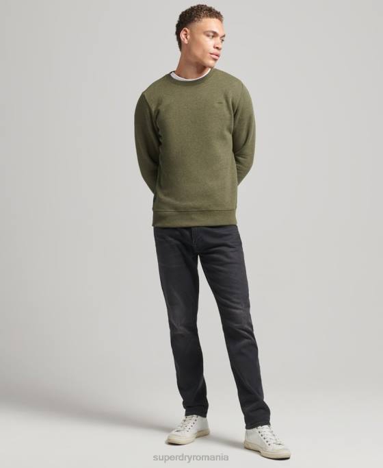 Superdry hanorac pentru echipaj cu logo esențial din bumbac organic îmbrăcăminte kaki bărbați JX0Z672