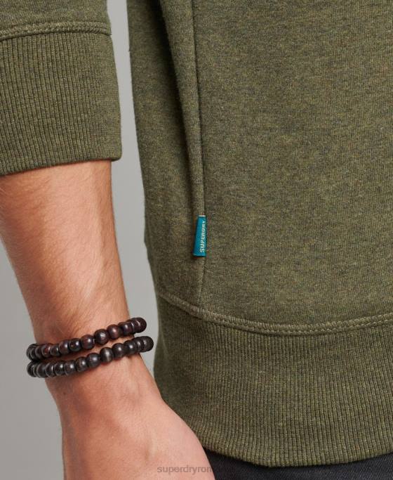 Superdry hanorac pentru echipaj cu logo esențial din bumbac organic îmbrăcăminte kaki bărbați JX0Z672