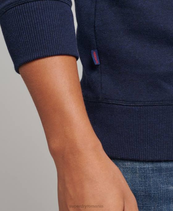 Superdry hanorac pentru echipaj cu logo esențial din bumbac organic îmbrăcăminte marina bărbați JX0Z5020