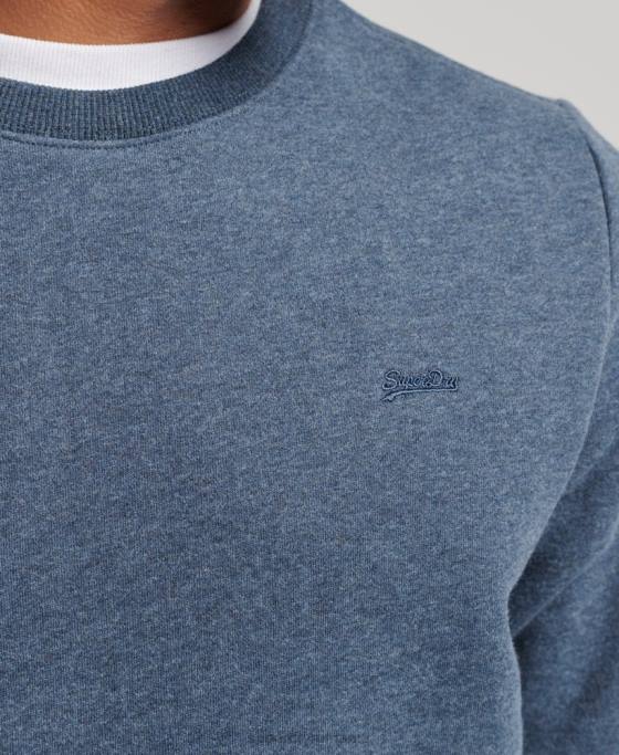 Superdry hanorac pentru echipaj cu logo esențial din bumbac organic îmbrăcăminte marina bărbați JX0Z5165