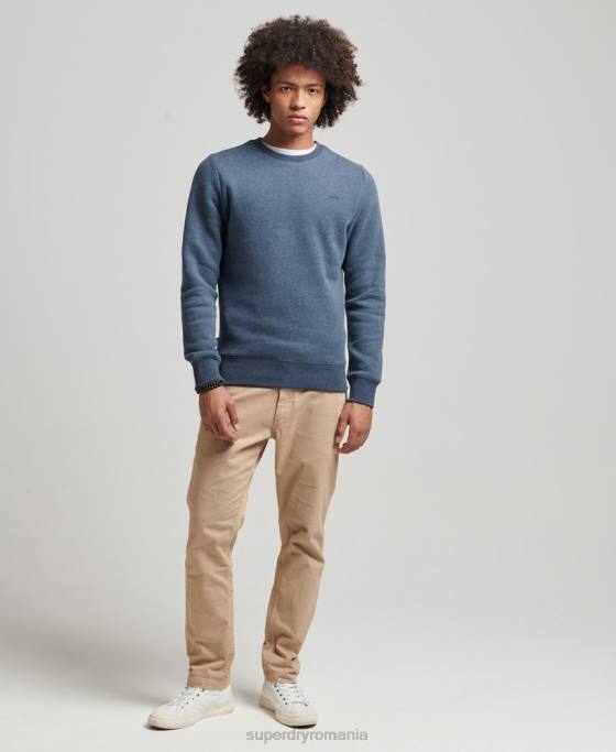 Superdry hanorac pentru echipaj cu logo esențial din bumbac organic îmbrăcăminte marina bărbați JX0Z5165