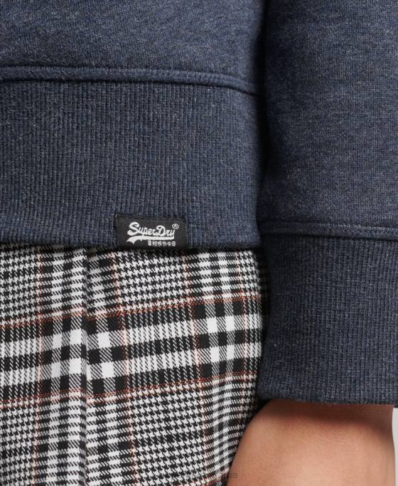 Superdry hanorac pentru echipaj cu logo esențial din bumbac organic îmbrăcăminte marina femei JX0Z6114