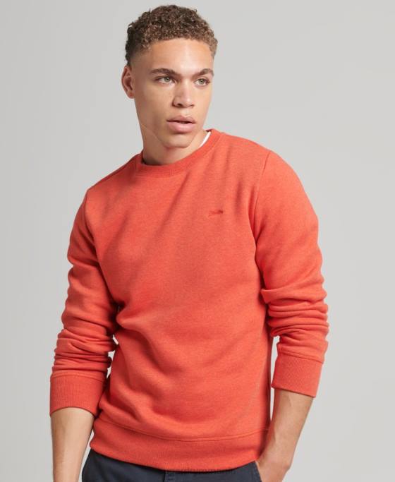 Superdry hanorac pentru echipaj cu logo esențial din bumbac organic îmbrăcăminte portocale bărbați JX0Z4995