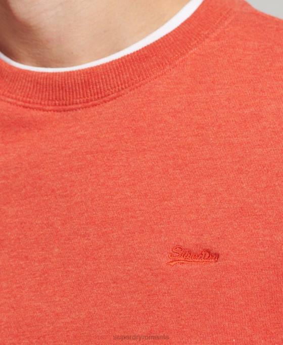 Superdry hanorac pentru echipaj cu logo esențial din bumbac organic îmbrăcăminte portocale bărbați JX0Z4995