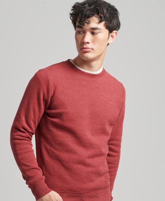 Superdry hanorac pentru echipaj cu logo esențial din bumbac organic îmbrăcăminte roșu bărbați JX0Z5037