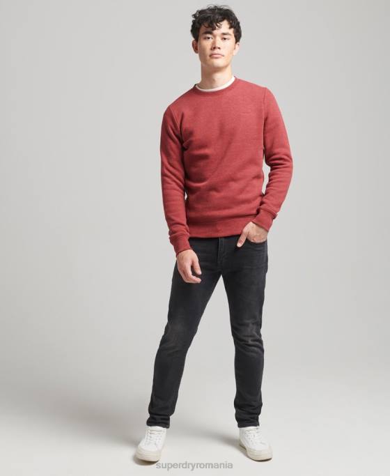 Superdry hanorac pentru echipaj cu logo esențial din bumbac organic îmbrăcăminte roșu bărbați JX0Z5037