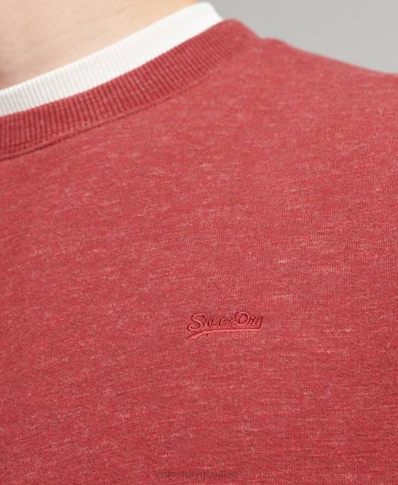 Superdry hanorac pentru echipaj cu logo esențial din bumbac organic îmbrăcăminte roșu bărbați JX0Z5037