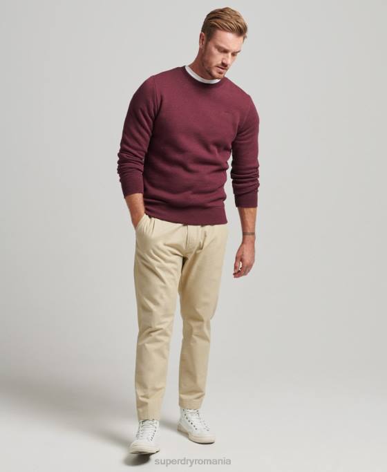 Superdry hanorac pentru echipaj cu logo esențial din bumbac organic îmbrăcăminte roșu bărbați JX0Z673