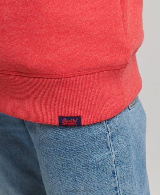 Superdry hanorac pentru echipaj cu logo esențial din bumbac organic îmbrăcăminte roșu femei JX0Z5987