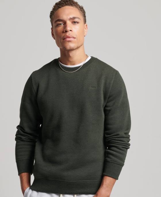 Superdry hanorac pentru echipaj cu logo esențial din bumbac organic îmbrăcăminte verde bărbați JX0Z5067