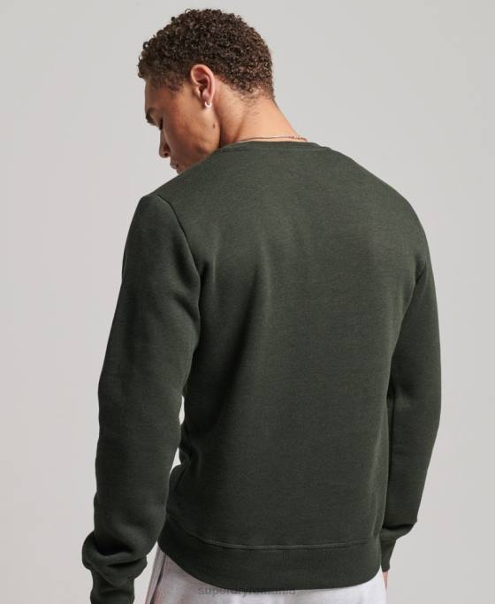 Superdry hanorac pentru echipaj cu logo esențial din bumbac organic îmbrăcăminte verde bărbați JX0Z5067