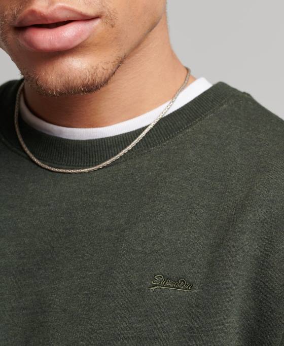 Superdry hanorac pentru echipaj cu logo esențial din bumbac organic îmbrăcăminte verde bărbați JX0Z5067