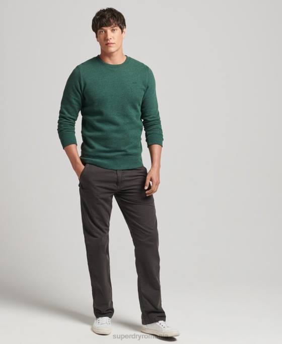 Superdry hanorac pentru echipaj cu logo esențial din bumbac organic îmbrăcăminte verde bărbați JX0Z601