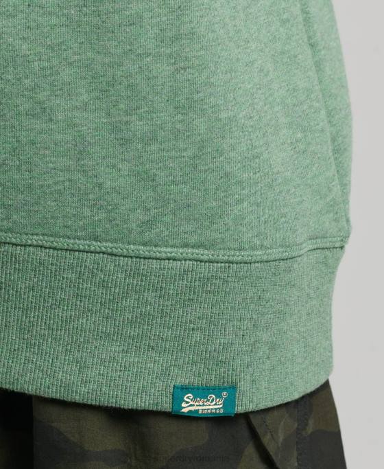Superdry hanorac pentru echipaj cu logo esențial din bumbac organic îmbrăcăminte verde femei JX0Z5980