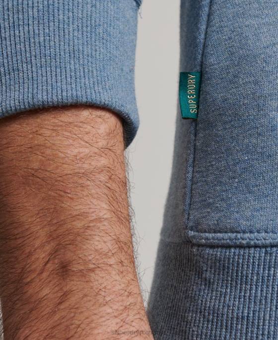 Superdry hanorac pentru echipaj cu logo vintage brodat îmbrăcăminte albastru deschis bărbați JX0Z496