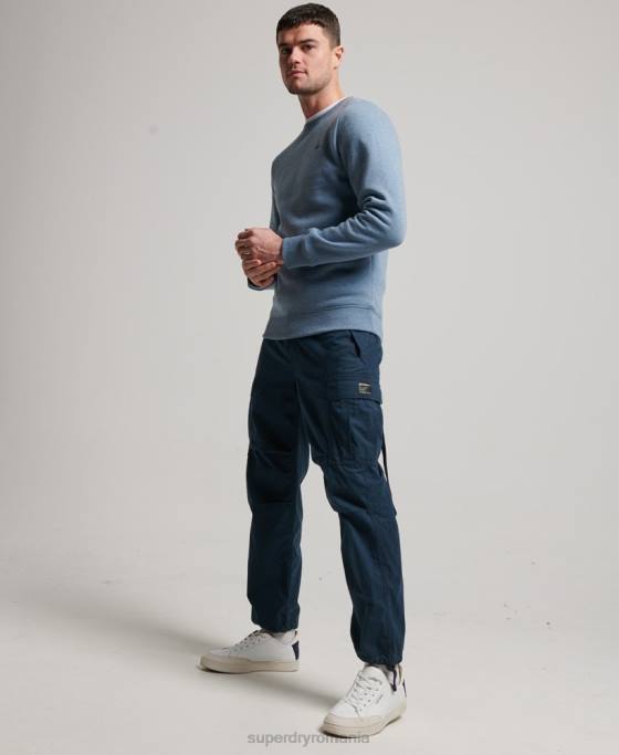 Superdry hanorac pentru echipaj cu logo vintage brodat îmbrăcăminte albastru deschis bărbați JX0Z496