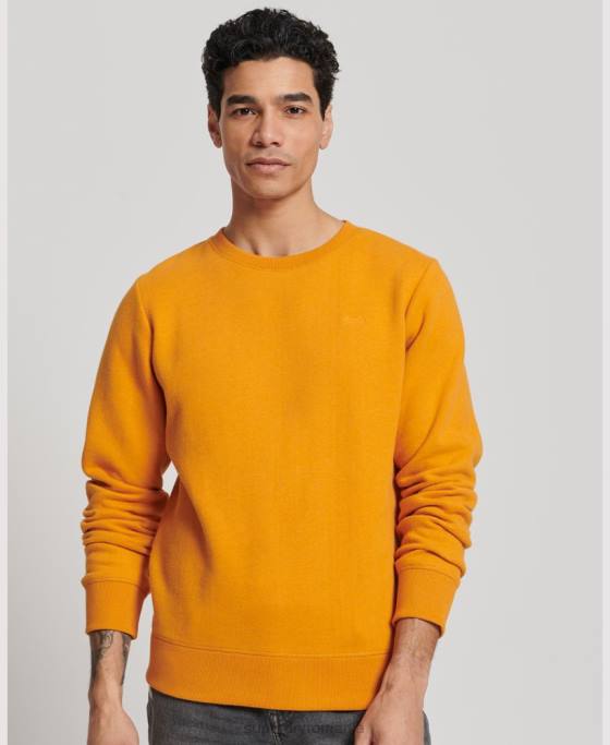 Superdry hanorac pentru echipaj cu logo vintage brodat îmbrăcăminte galben bărbați JX0Z523