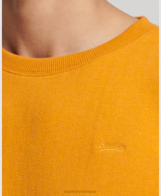 Superdry hanorac pentru echipaj cu logo vintage brodat îmbrăcăminte galben bărbați JX0Z523