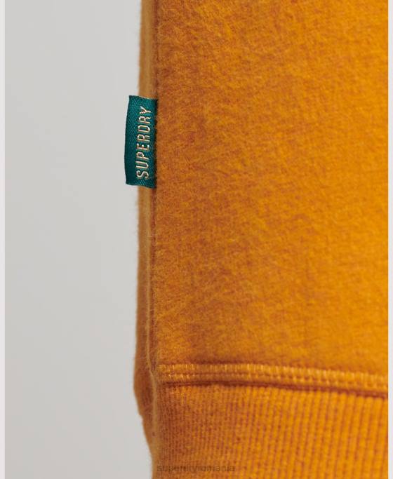 Superdry hanorac pentru echipaj cu logo vintage brodat îmbrăcăminte galben bărbați JX0Z523
