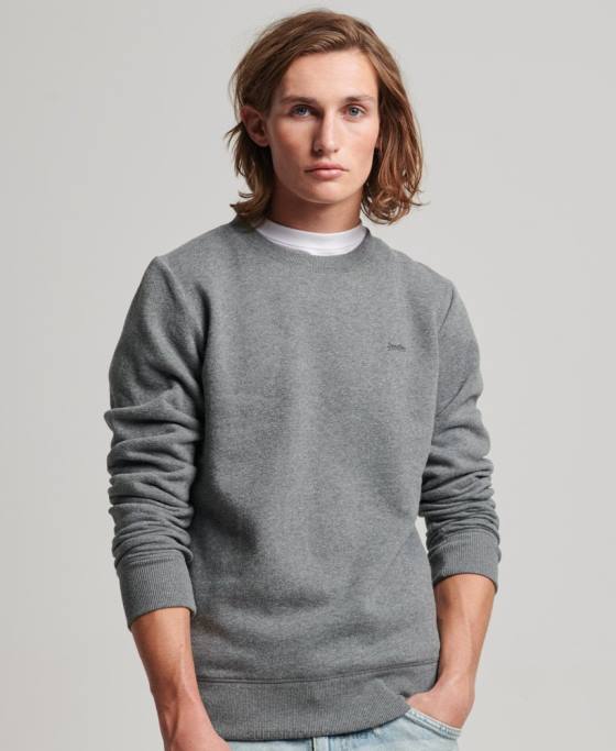 Superdry hanorac pentru echipaj cu logo vintage brodat îmbrăcăminte gri bărbați JX0Z532