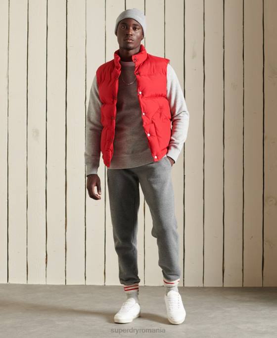 Superdry hanorac pentru echipaj cu logo vintage brodat îmbrăcăminte gri bărbați JX0Z750