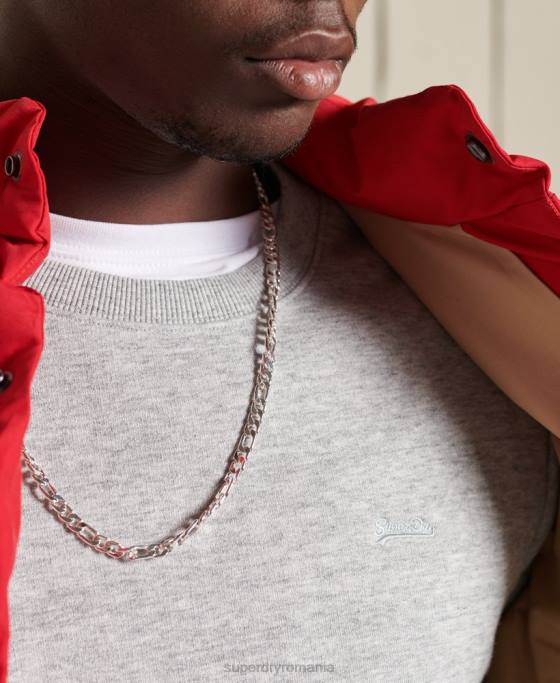 Superdry hanorac pentru echipaj cu logo vintage brodat îmbrăcăminte gri bărbați JX0Z750