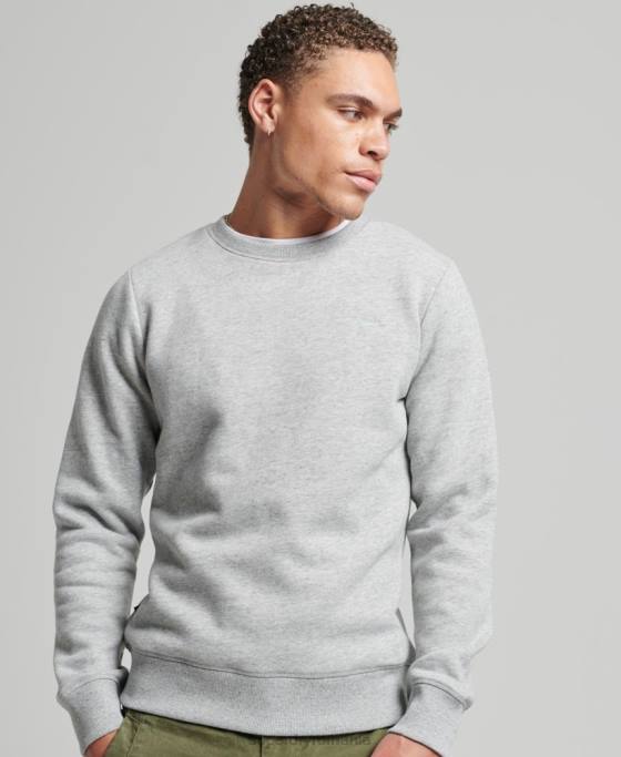 Superdry hanorac pentru echipaj cu logo vintage brodat îmbrăcăminte gri bărbați JX0Z751