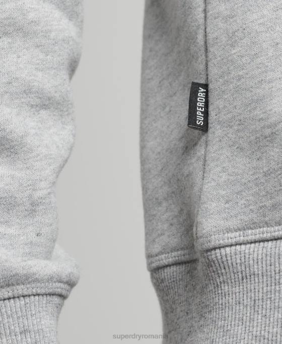 Superdry hanorac pentru echipaj cu logo vintage brodat îmbrăcăminte gri bărbați JX0Z751