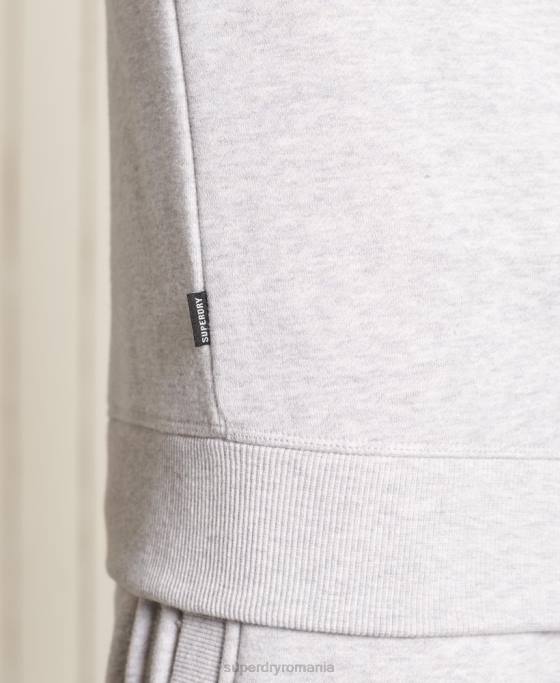 Superdry hanorac pentru echipaj cu logo vintage brodat îmbrăcăminte gri deschis bărbați JX0Z777
