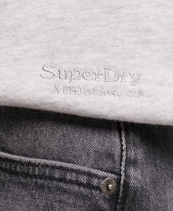 Superdry hanorac pentru echipaj cu logo vintage brodat îmbrăcăminte gri deschis femei JX0Z3429