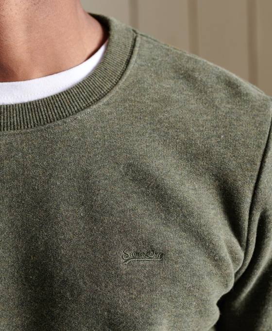 Superdry hanorac pentru echipaj cu logo vintage brodat îmbrăcăminte kaki bărbați JX0Z775