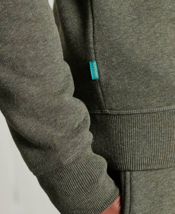 Superdry hanorac pentru echipaj cu logo vintage brodat îmbrăcăminte kaki bărbați JX0Z775